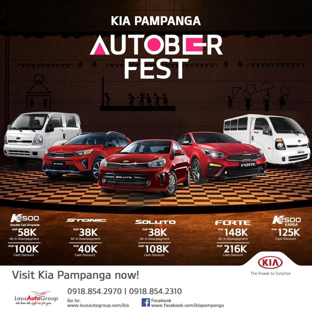 Our fuel efficient KIA vehicles are ready to give you an exciting drive this October! Call us at 09188542310 or 09188542970 for quotation and inquiries.
