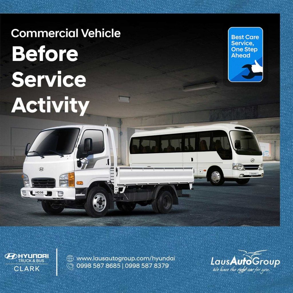 Caring for your Hyundai truck, bus, or modern PUV, starts even before scheduled maintenance. Schedule your BSA today so we can check on your Hyundai commercial vehicles for road-worthiness. Call us for inquiries and appointments.