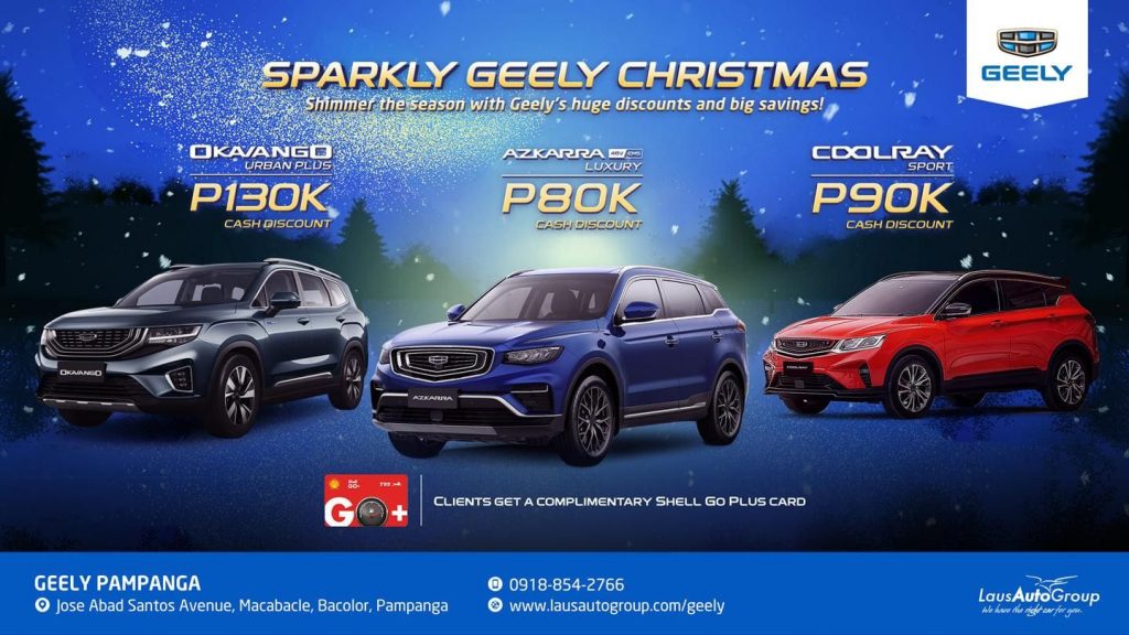 Shimmer the season with Geely! Big savings and exciting payment plans await you and your family! Inquire now to get the best deal for your ride.