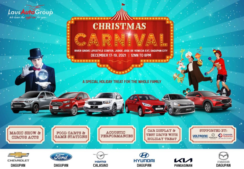 Come and visit or Christmas Carnival at River Grove Lifestyle Center, Judge Jose De Venencia Ext., Dagupan City on December 17-19, 2021 from 12:00 nn to 8:00pm. So mark your calendars and it's going to be a weekend full of surprises and holiday cheer!