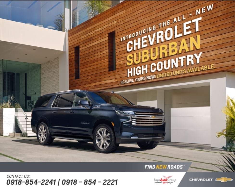 RESERVE YOURS NOW. There is no SUV as iconic as the Suburban. A family and executive favorite, this full-size SUV gives more than enough passenger space, comfortable ride and handling, seamless connectivity and superb capability. Call 09188542241 to find out more.