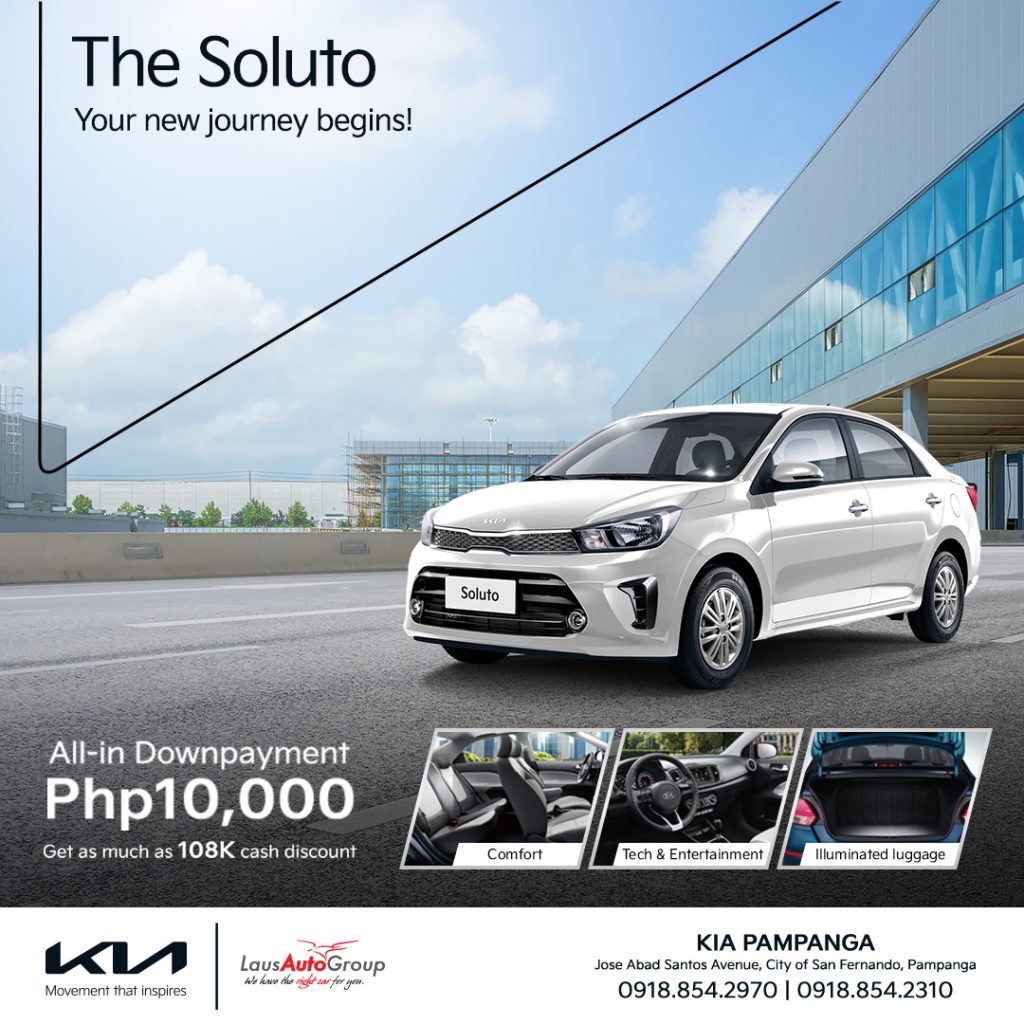 Drive to the top with confidence in your fully-equipped ride. Own and drive the Kia Soluto with P10K all-in down payment! Send us a message now.