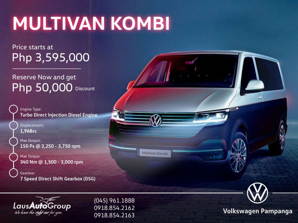 No way to go but up this 2022 with a brand new Volkswagen Multivan Kombi. Reserve now and get P50K cash discount! Send us a message today.