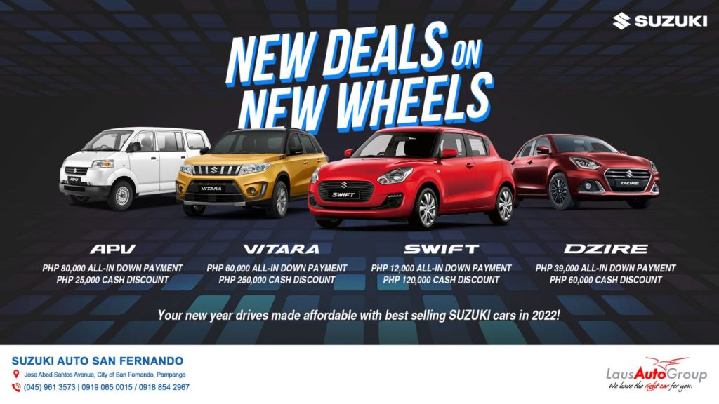 2022 just got more exciting with #NewDealsOnNewWheelsAtSuzuki promo! Now’s your chance to buy your favorite Suzuki ride because we’re giving away huge cash discounts and all in low down payment. Send us a message to know more.