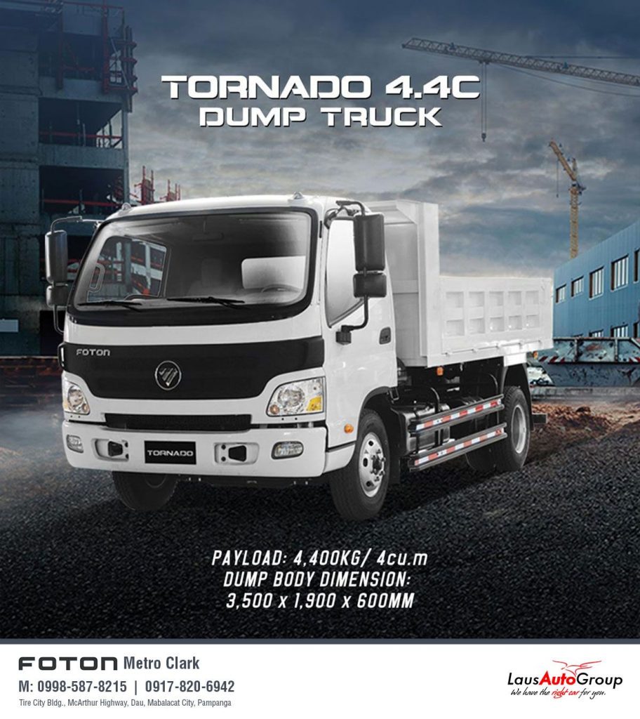 READY FOR HAULING ACTION | Haul with ease by using Foton Tornado 4.4C Dump Truck! Send us a message today for quotation and inquires.