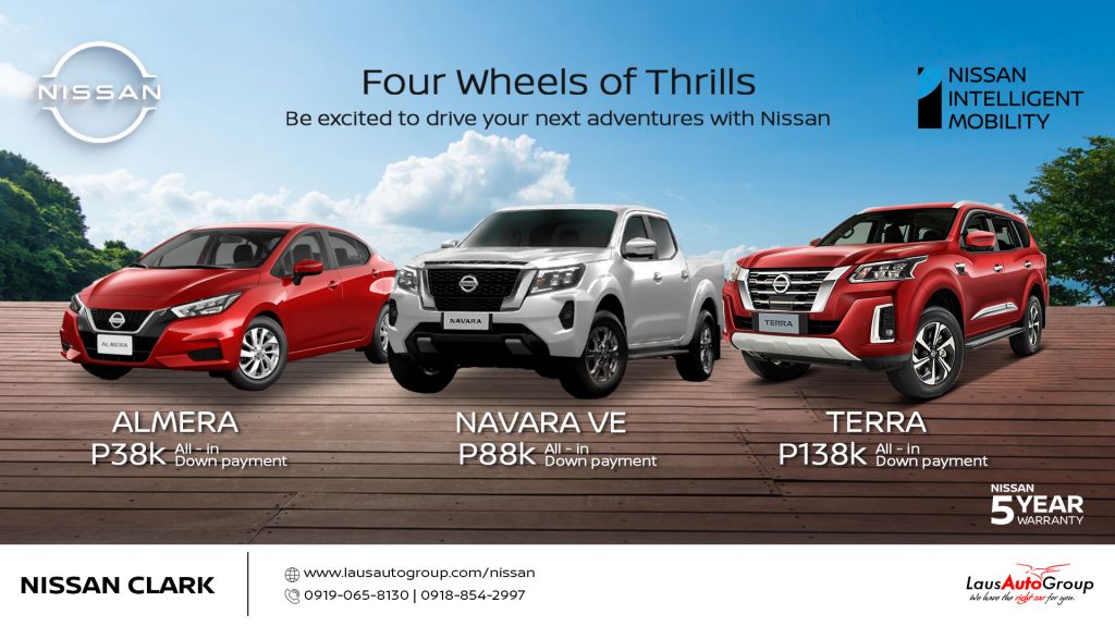 SPECIAL OFFER | Get ready for an awesome summer getaway with your Nissan unit! Take advantage of our low down payment offerings on Four Wheels of Thrills at Nissan. Send us am message to find out more.