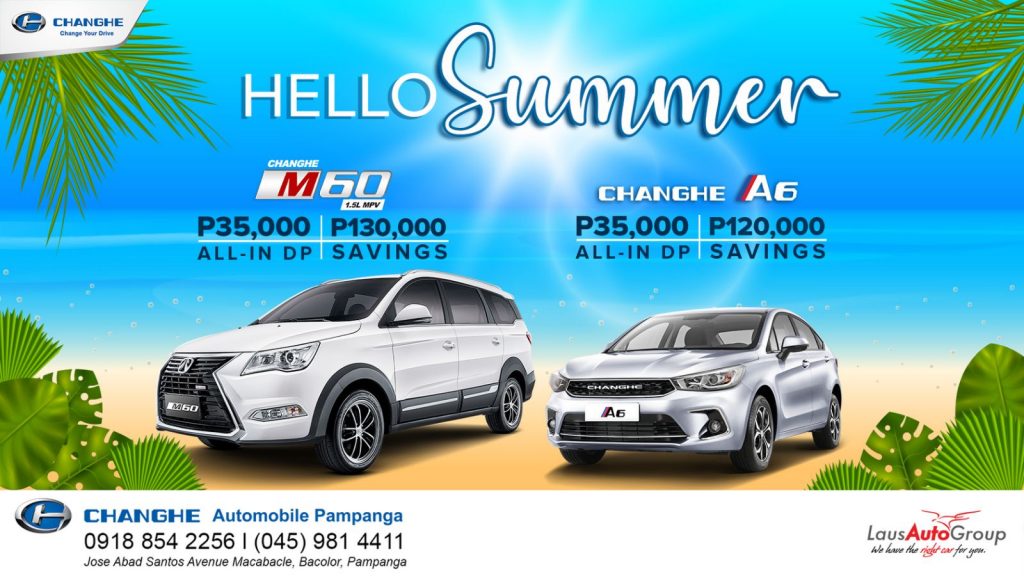 Your fun and epic summer trip is just a drive away! Own a Changhe M60 or A6 today with Php 35,000 all-in down payment! Hurry now and avail this amazing deals! Contact us today or visit our dealership to find out more.