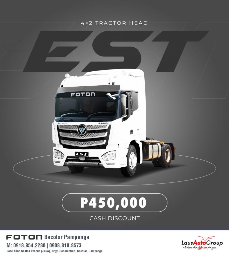 Check out this FOTON Tractor Head 4X2 - built to address a wide array of business logistics! Now with P450k cash discount. Send us a message or call 09188542280 for inquiries.