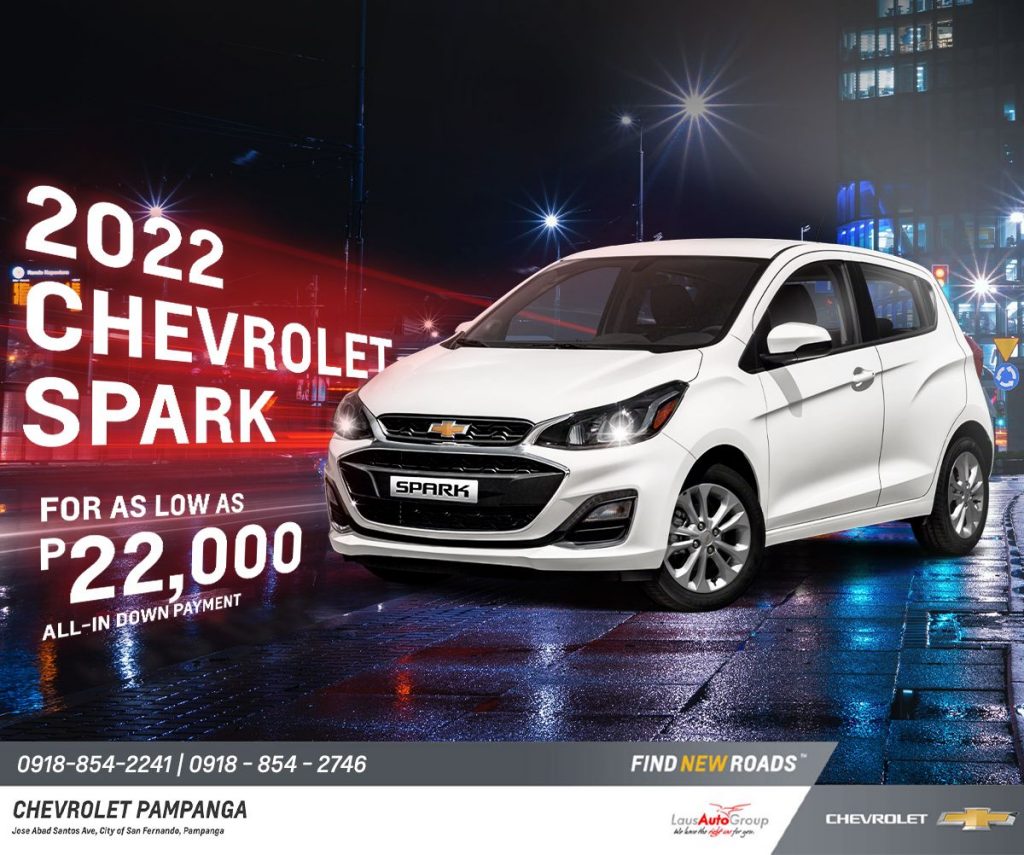 Explore the city as the 2022 Chevrolet Spark lets you handle turns and tight parking spots when you’re driving around town looking for adventure. Drive one today with P22K all-in down payment. Send us a message now.