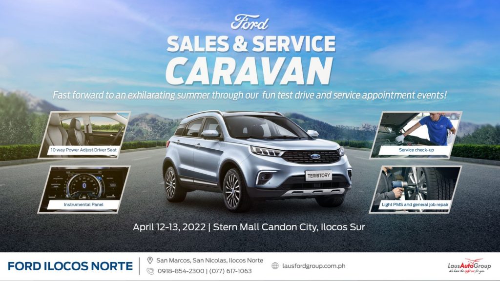 Car maintenance? Don’t worry, we got you covered!
Have your vehicles checked at Ford Ilocos Norte’s Service and Caravan at Candon, Ilocos Sur to enjoy free car disinfection for every PMS and free basic service vehicle check-up!
Let us prepare you for a thrilling and safe summer!  🌞🔥