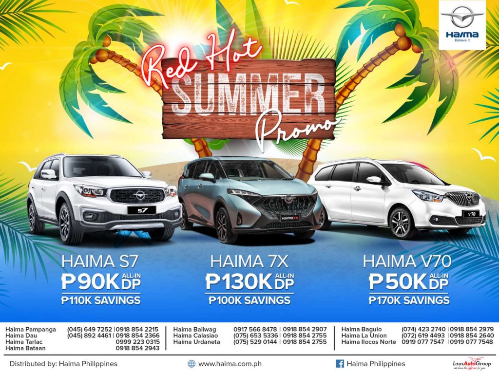 Time to enjoy some summer fun with Haima. With low down payments and a lot of savings with the hottest new models. It's time to #feeltheheat, so contact us for more information!