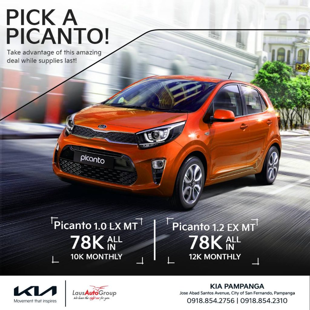 Add a little zing to your daily commute. The Kia Picanto is the perfect city-car with style, comfort and connectivity.
Take the deal, don't miss out and drive home in style!