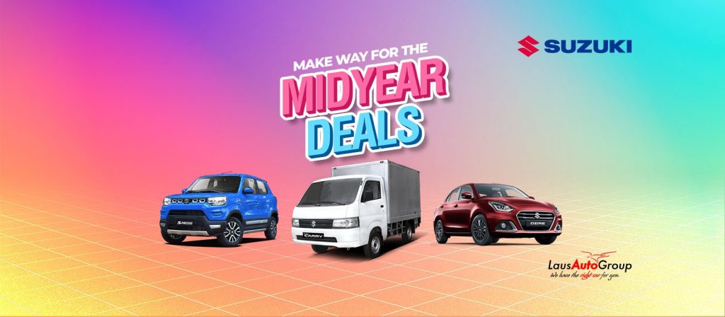 Time to climb up the ladder of success with our Suzuki Carry that will push your business to no limit or get a new superb ride to your dreams with our passenger cars--Spresso or Dzire to experience the perks of driving in our midyear deals.