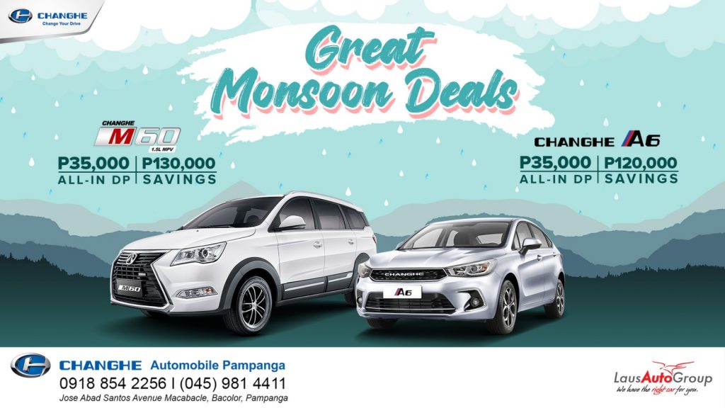 Enjoy the most advanced technology and best-in-quality vehicles at Changhe! Make your dream car come true today. We are offering affordable deals on our most popular M60 and A6 models. Visit our showroom to avail #GreatMonsoonDeals today or message us.