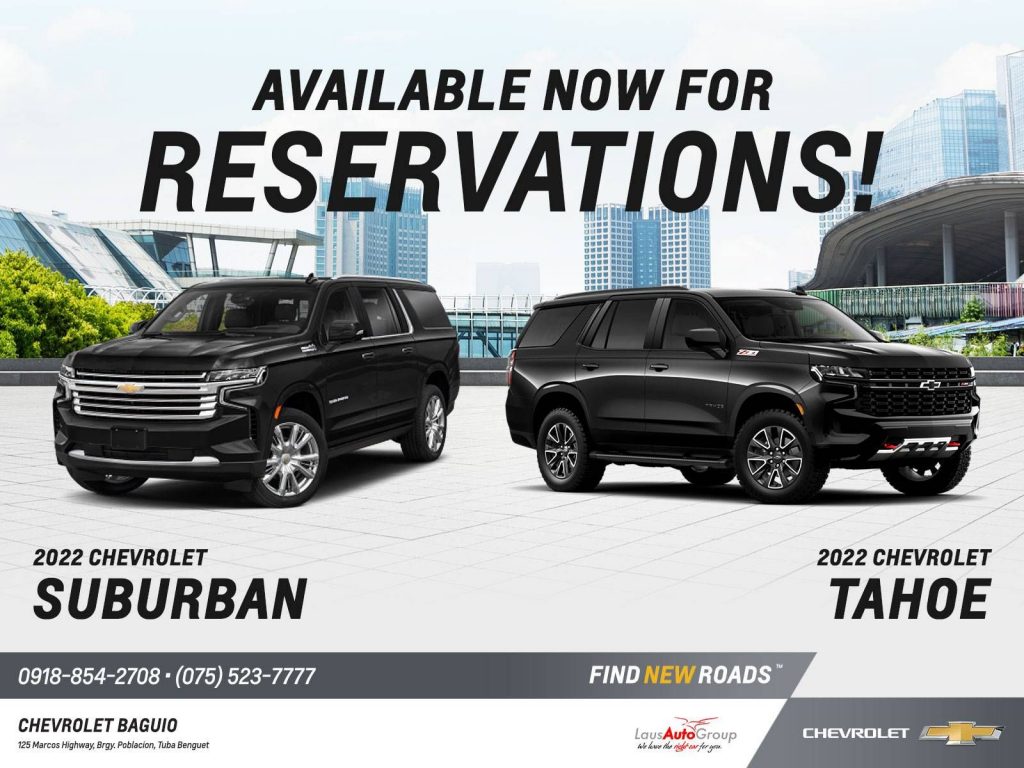 Amp up your adventure with a new Chevrolet Suburban or Chevrolet Tahoe. Now available for reservations at Chevrolet Pampanga. Get ready for big quests and message us today!
Know more about Chevrolet Suburban and Tahoe here: www.ajp.etr.temporary.site/chevrolet