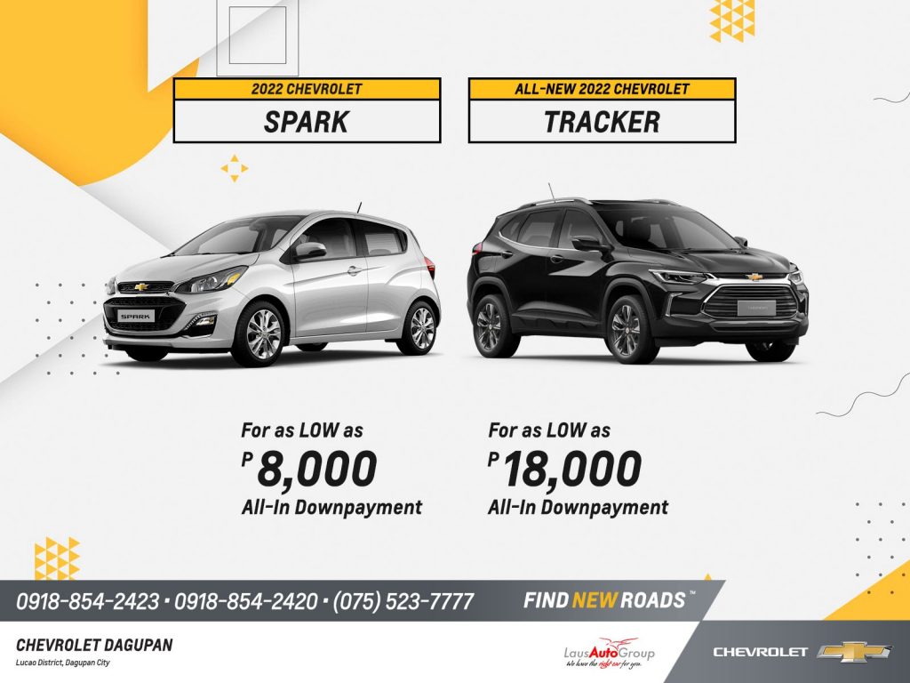 It's a driving experience that offers more. Avail our deals this month and take your road trip to the next level with Chevrolet Spark and Tracker.