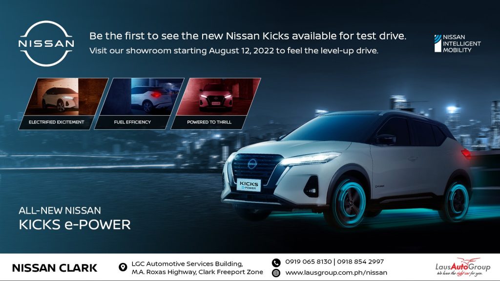 Experience a whole new dimension of drive in the all-new Nissan Kicks. Available for test drive starting August 12, 2022, the Kicks offers an exciting level-up e-power experience.
Say hello to your new ride with electrified technology behind it.