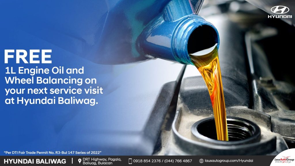 Kickstart the ber-months with a fresh oil change at Hyundai Baliwag. Enjoy a free 1L Engine Oil and Wheel Balancing on your next service visit. Call us at 0918 854 2376.
#HyundaiBaliwagxLausAutoGroup